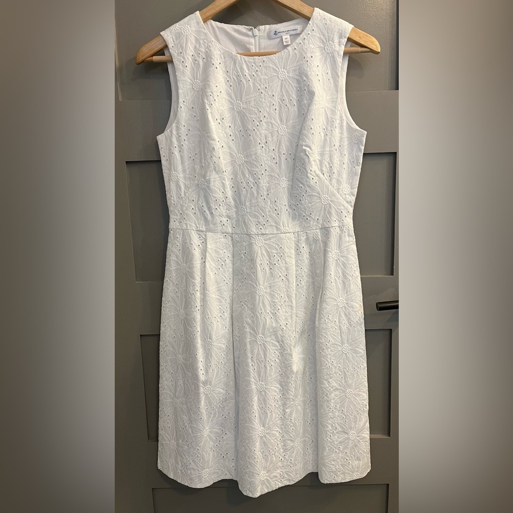 Brooks Brothers White Eyelet Dress 4P